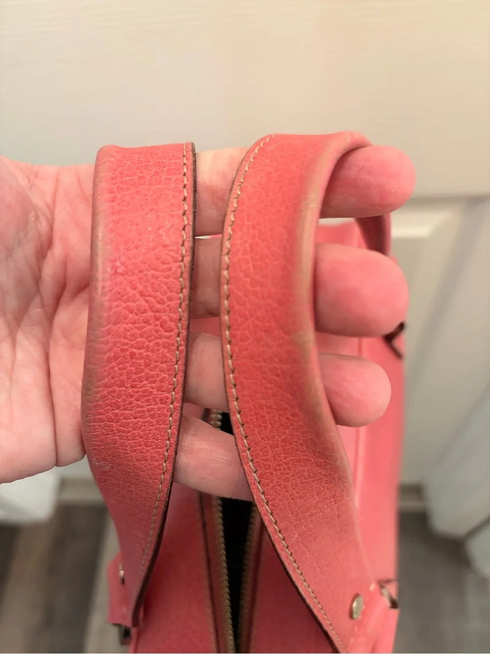 Kate Spade New York Pink Pebbled Leather Mini Satchel Bowler Bag